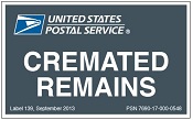 USPS Cremated Remains Sticker